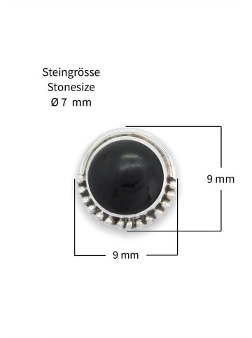 mantraroma 925er Silber - Ohrstecker (L) 9 x (B) 9 mm mit Onyx