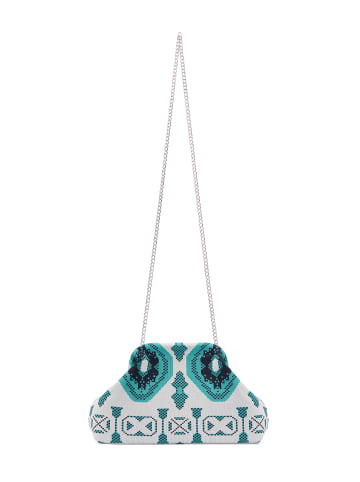 aleida Women Clutch in White Multicolor