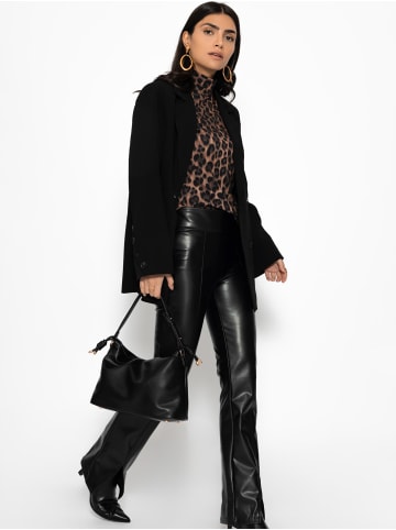 SASSYCLASSY Langarmshirt im Leo-Print in Braun