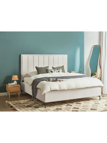 Beliani Doppelbett SEZANNE in Weiß/Schwarz - (W) 190 x (H) 142 x (L) 215 cm