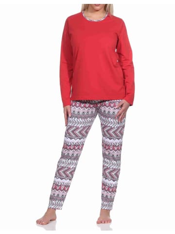NORMANN langarm Schlafanzug PyjamaEthnolook - 77327 in rot