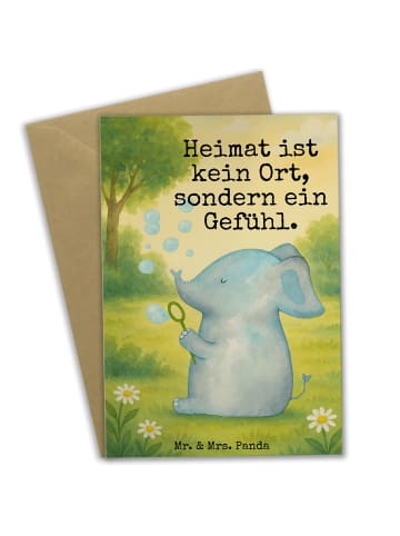 Mr. & Mrs. Panda Beileidskarte Elefant Seifenblasen Design mit S... in Weiß