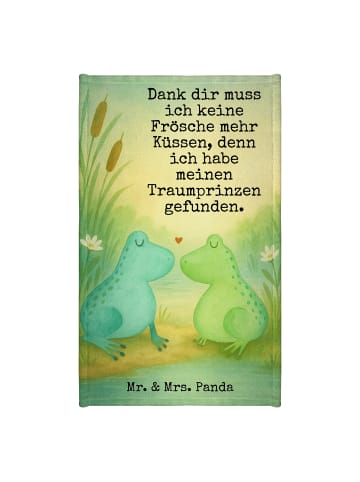 Mr. & Mrs. Panda Kinderhandtuch Frosch Liebe Design mit Spruch in Weiß