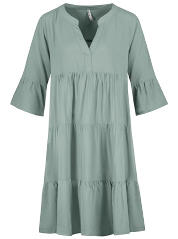 Sublevel Kleid mit V-Ausschnitt und Rüschenärmeln, knielang in Grün