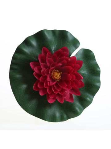 MARELIDA Kunstblume Seerose in rot - D: 20cm