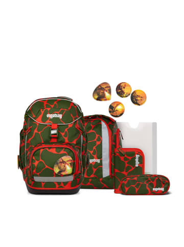Ergobag Grundschulranzen PACK FeuerspeiBär in Rot/Grün