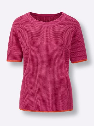 creation L Lyocell-Baumwoll-Pullover in fuchsia