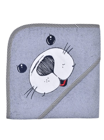 Wörner Kapuzenbadetuch 80 x 80 cm - Stickerei Seehund