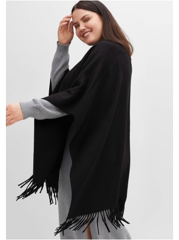 sheego Poncho in schwarz