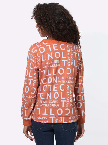 WITT WEIDEN Sweatshirt in papaya-weiß-bedruckt