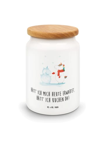 Mr. & Mrs. Panda behälter Einhorn Schneemann mit Spruch in Weiß