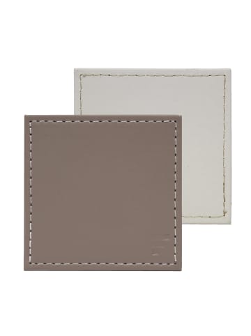 FREEFORM Untersetzer weiß/taupe, Kunstleder, 4er Set