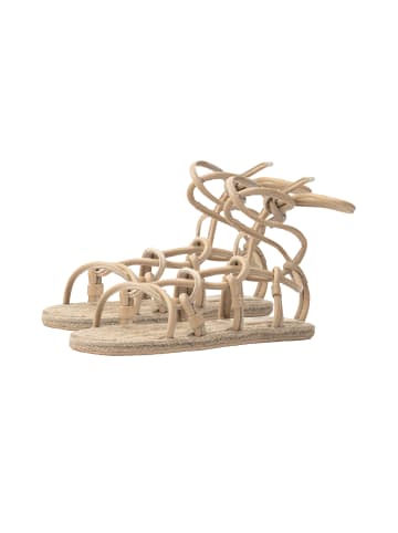 IZIA Damen Sandalen Aus Leder in Beige