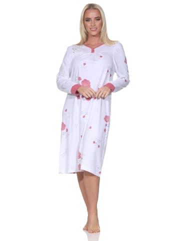 NORMANN Langarm Nachthemd klassisches Design in rosa