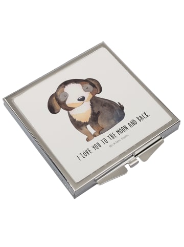 Mr. & Mrs. Panda Schminkspiegel Hund Entspannen mit Spruch in Weiß