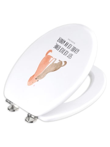 Mr. & Mrs. Panda Toilettendeckel Hunde Liebe mit Spruch in Weiß