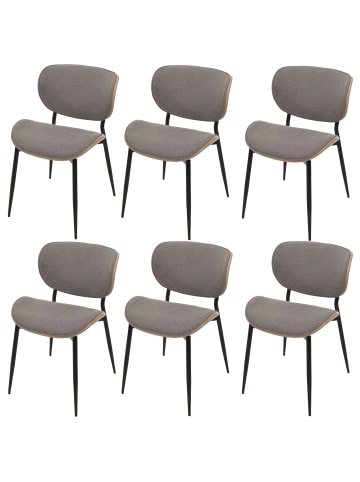 MCW 6er-Set Esszimmerstuhl O45, Natur, hellgrau