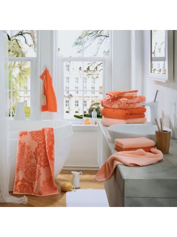 Erwin Müller Frottier Waschhandschuhe 4er-Pack Bühl in apricot/orange