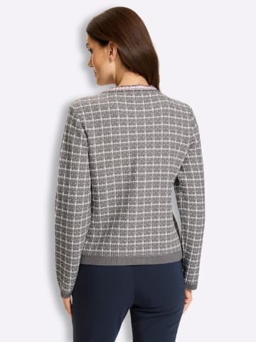 Heine Strickjacke in grau-ecru-gemustert