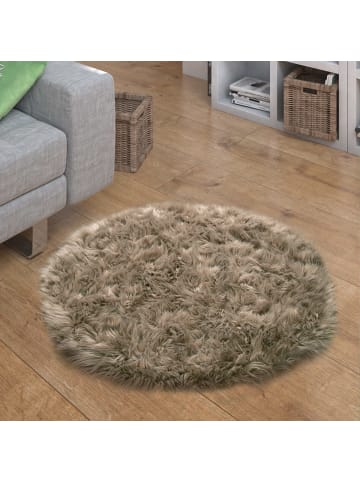 KADIMA DESIGN Hochflor Teppich Shaggy waschmaschinenwaschbar Einfarbig in Beige