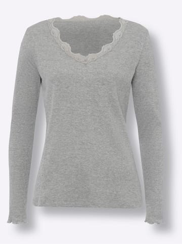 Heine Langarm-Shirt in hellgrau-meliert