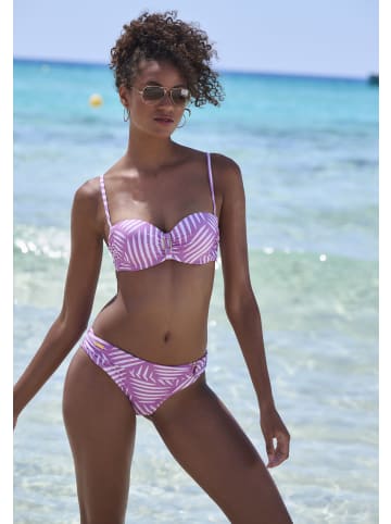 LASCANA Bügel-Bandeau-Bikini-Top in flieder bedruckt