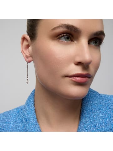 Luxenter Ohrringe aus 925er Sterlingsilber mit glitzerndem Zirkonia und Rhodium-Finish