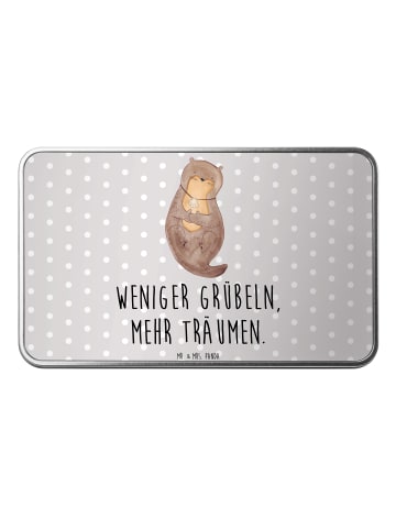 Mr. & Mrs. Panda Aufbewahrungsbox Otter Muschel mit Spruch in Grau Pastell