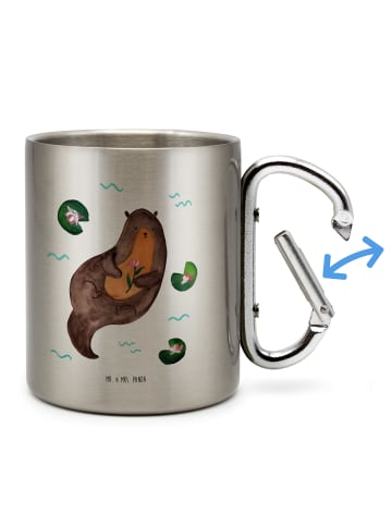 Mr. & Mrs. Panda Thermobecher Otter Seerose ohne Spruch in Silber