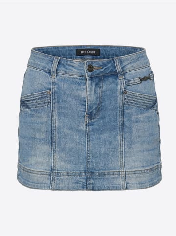 KOROSHI Kurze Jeans, Hosenrock kurz in blau