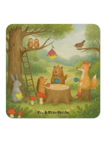 Mr. & Mrs. Panda Bierfilz Waldtiere Picknick Design ohne Spruch in Weiß