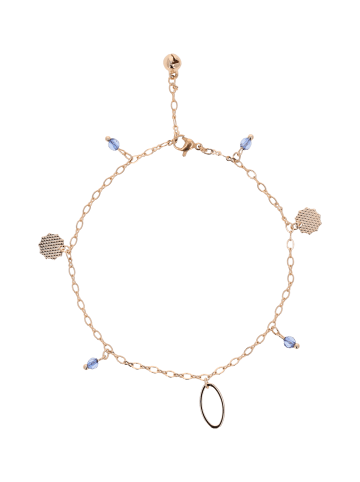 gaya Women Anklet in Rose Gold Blue