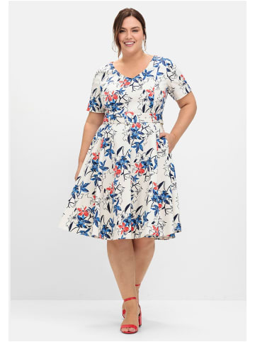 sheego Cocktailkleid in champagner gemustert