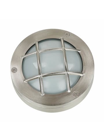 Licht-Erlebnisse Außen Wandlampe Ø 14 x (H)14 cm in Nickel matt