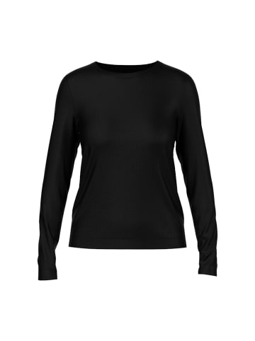 MARC CAIN Klassisches Langarmshirt unifarben in Schwarz
