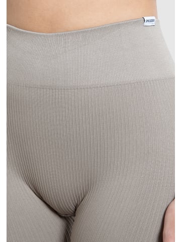 SMILODOX Kompression Leggings Amaze Ripp in Taupe