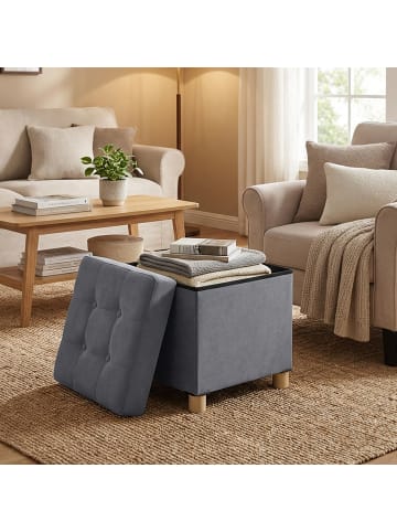 SONGMICS Sitzhocker Melisa in Grau - (B)38 x (H)40 x (T)38 cm