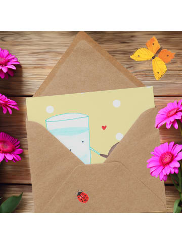 Mr. & Mrs. Panda Deluxe Karte Milch Keks ohne Spruch in Gelb Pastell