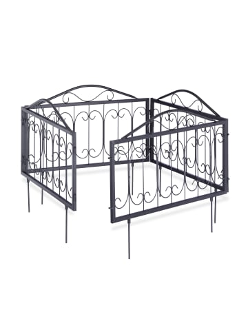 relaxdays 8 x Beetzaun "Ornamente" in Schwarz