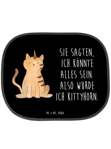 Mr. & Mrs. Panda Autoscheibensonnenschutz Einhorn Katze mit Spruch in Schwarz