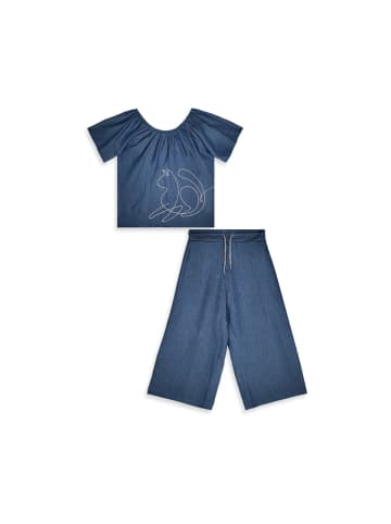 Denokids Set Set Denim Look Silver Cat XT in dunkelblau