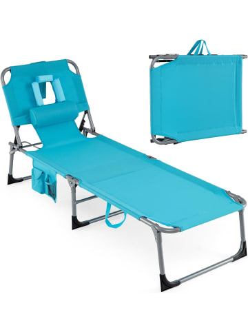 COSTWAY Sonnenliege mit Loch für Kopf und Arme in Türkis