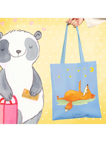 Mr. & Mrs. Panda Tote Bag Fuchs Sterne ohne Spruch in Sky Blue