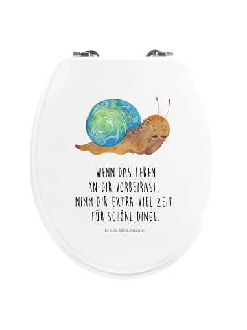 Mr. & Mrs. Panda Motiv WC Sitz Schnecke Sir mit Spruch in Weiß