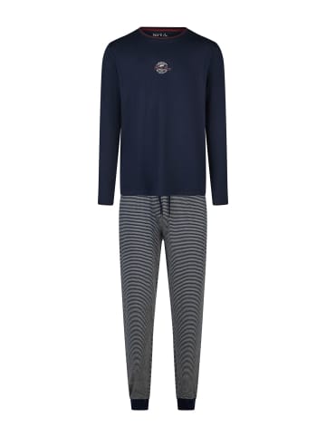 Phil & Co. Berlin  Pyjama Great Bay in dunkelblau/grau
