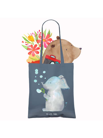 Mr. & Mrs. Panda Stofftasche Elefant Seifenblasen ohne Spruch in Indigo Blue