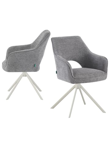 DUBI Möbel 2er-Set: Drehstuhl THOMAS-CLEO in Grau - (B)57 x (H)88 x  (T)63 cm