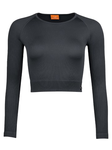 Nur Die  Crop-Top NUR DIE x KILIAN KERNER Crop Top in Ripp-Optik in grey