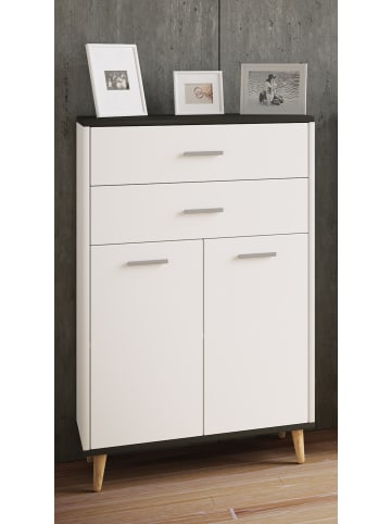 VCM  Holz Badmöbel Sideboard Kommode Bad Schrank Landos in Weiß / Anthrazit