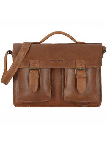 Greenland Nature Nature Aktentasche Leder  40 cm cognac